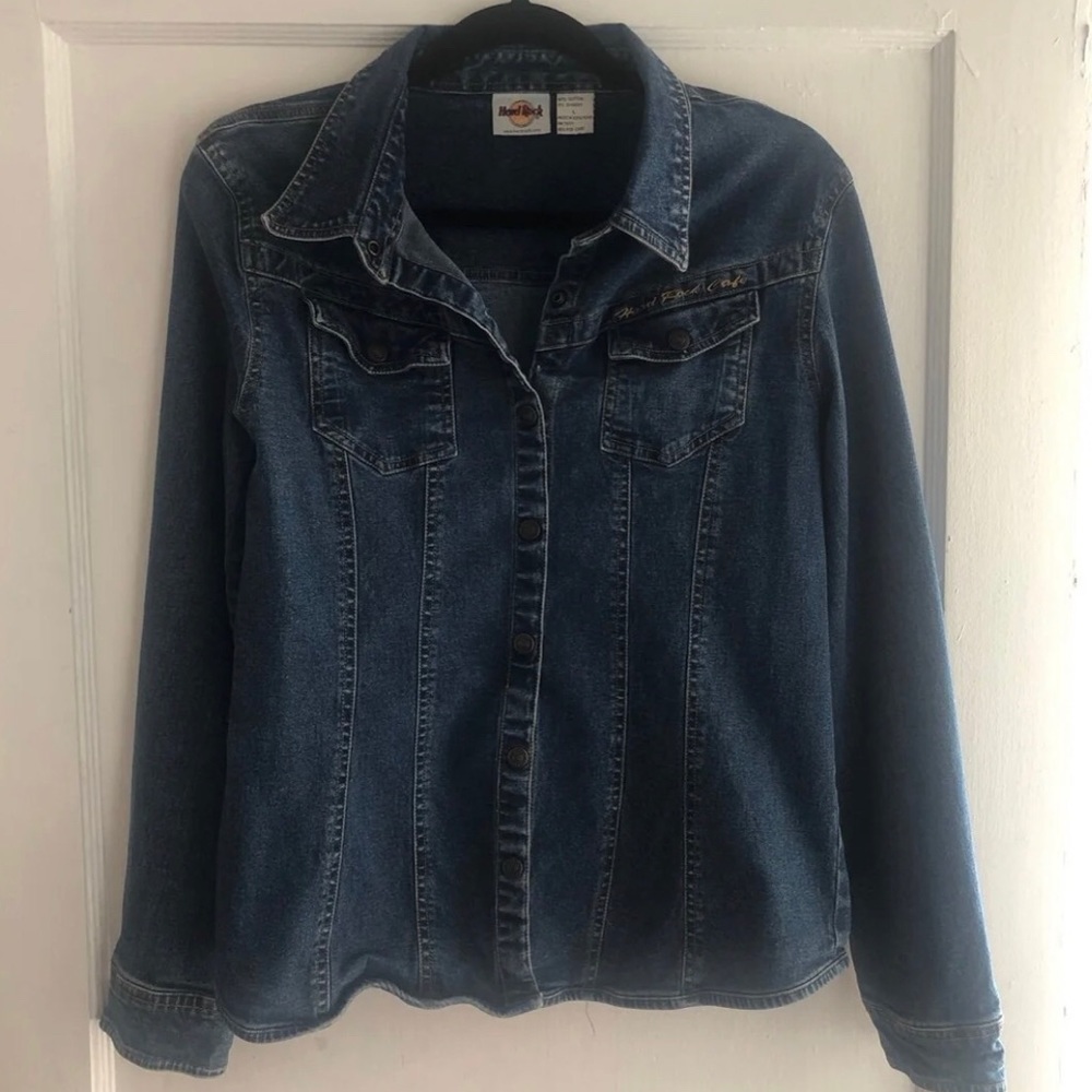 This Hard Rock Cafe denim jacket. Large